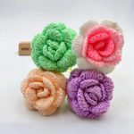 Colorful Crochet Rose Heads Craft Set
