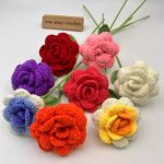 Assorted Crochet Rose Stems Gift Flowers