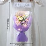 Purple Lighted Crochet Flower Gift Bouquet