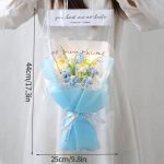 Blue Lighted Crochet Flower Gift Bouquet