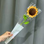 Yellow Crochet Sunflower Single Gift Stem