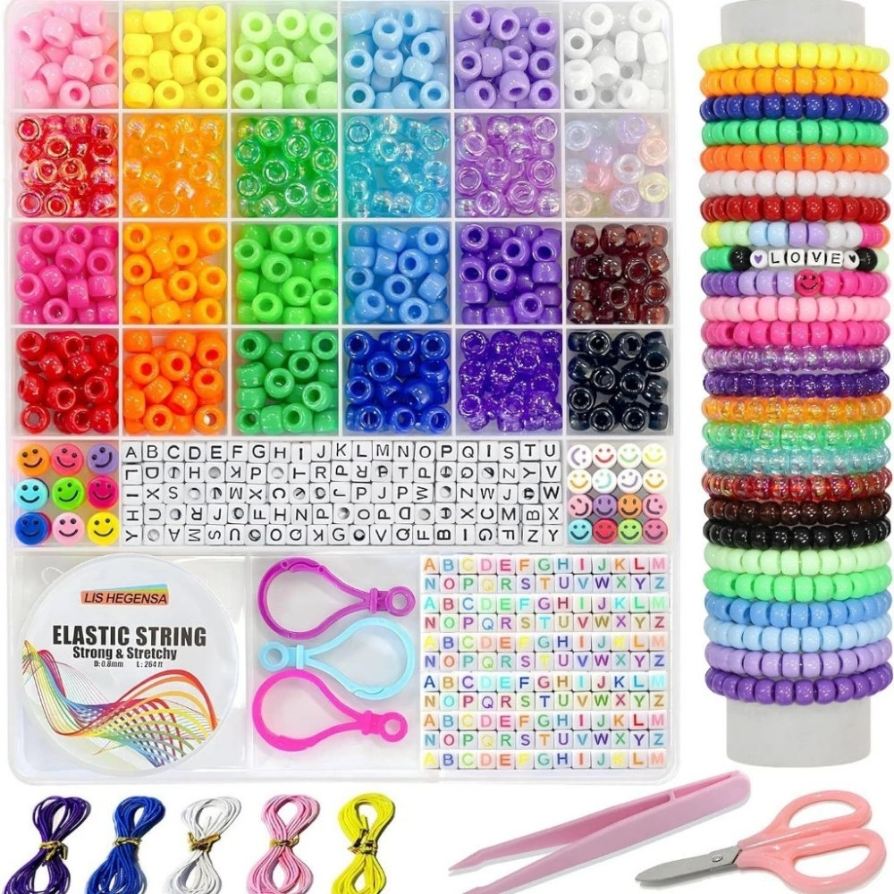 CRA-87.jpg Rainbow Bead Bracelet DIY Craft Kit - Image 1
