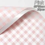 Pink Gingham Floral Bouquet Wrapping Paper Sheets