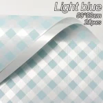 Light Blue Gingham Bouquet Wrapping Paper Sheets