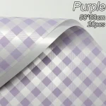 Lavender Purple Gingham Bouquet Wrapping Paper Sheets