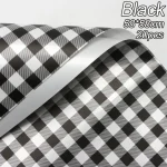 Black Gingham Bouquet Gift Wrapping Paper Sheets