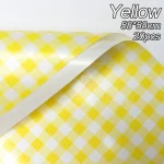 Yellow Gingham Bouquet Gift Wrapping Paper Sheets