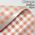 Orange Gingham Bouquet Gift Wrapping Paper Sheets