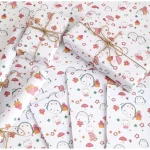 White Bunny Star Gift Wrapping Paper Sheets
