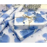 Blue Porcelain Floral Gift Wrapping Paper Sheets