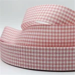 Pink White Gingham Craft Ribbon Roll Trim