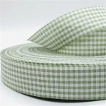 Green White Gingham Craft Ribbon Roll Trim